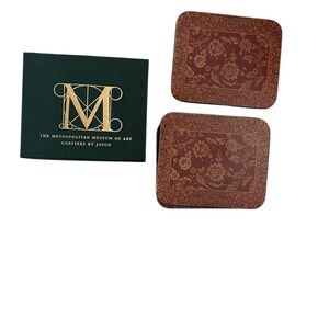 NIB Vintage NYC Met Museum of Art cork coasters set Royal Indian Floral Cinnabar